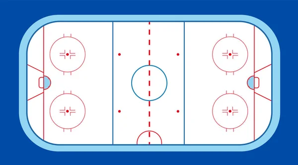 Ice hockey field with puck and stick