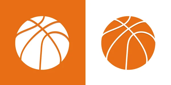 Un ensemble de balles de basket blanches avec un contour orange — Image vectorielle