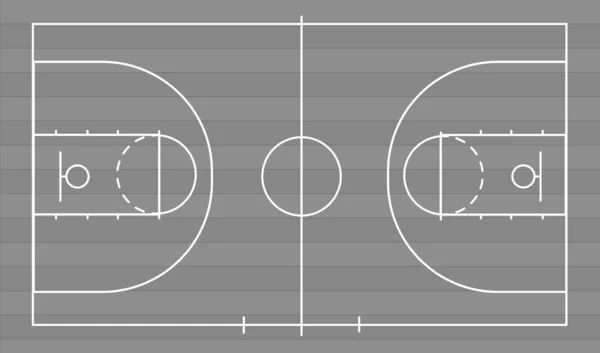 Campo de baloncesto aislado para pelota juego — Vector de stock