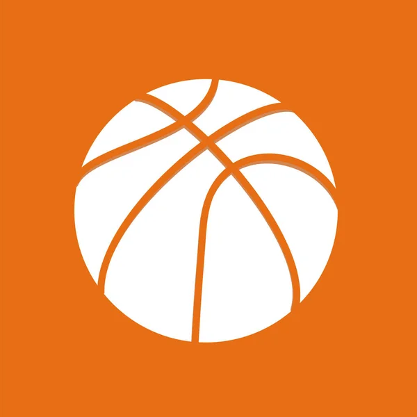 Balón de baloncesto en blanco con contorno naranja — Vector de stock