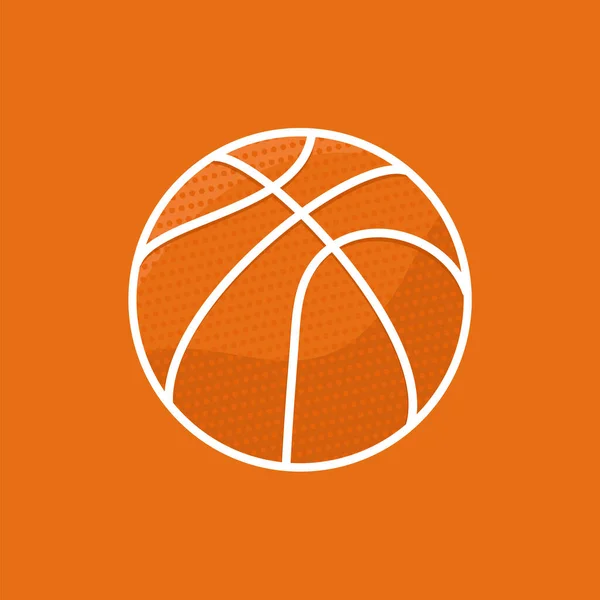 Basketballball mit weißem Umriss — Stockvektor