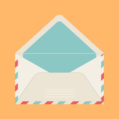 Vektör tebrik kartı ve bej renkli posta zarfı