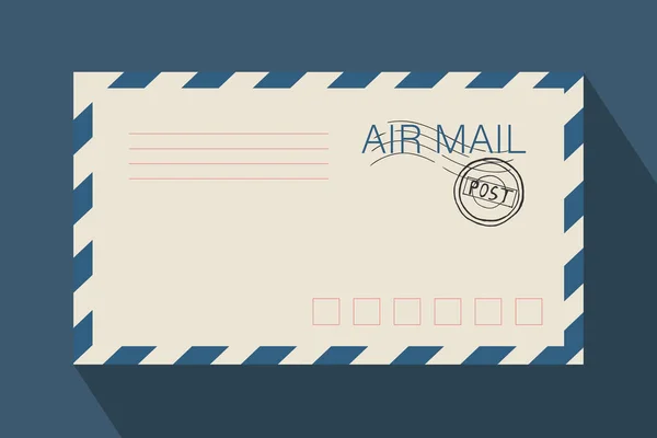Enveloppe postale beige pour courrier et lettres — Image vectorielle