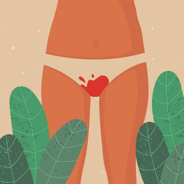 Menstrual period concept. Lady in panties — Stock Photo, Image