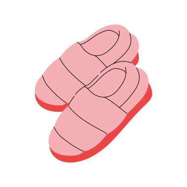 Terlikler güzelmiş. Çocuklar için ev terliği, izole edilmiş ayakkabı koleksiyonu. Isınma evi aksesuarları, yetişkin ayakkabıları, seksi vektör klipleri. Kadınlar ve çocuklar için modern ayakkabı tasarımı.