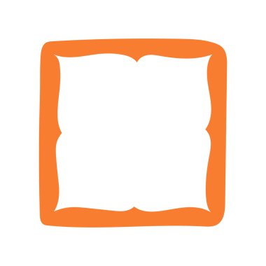 Dalgalı kenarları olan tek bir el yapımı kare çerçeve. Karalama tarzında kalın turuncu dekoratif kenar. Koleksiyon defteri, davetiyeler, tebrik kartları, fotoğraf albümleri ve yaratıcı tasarımlar için ideal.