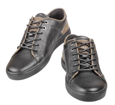 Siyah ayakkabılar beyaz arkaplanda izole edilmiş