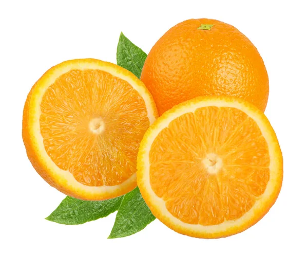 Szeletelt Narancs Izolált Fehér Alapon — Stock Fotó