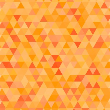 Altın ve kırmızı üçgen şekilli soyut bir arkaplan. Mozaik. Dijital biçim