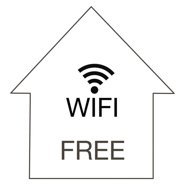 Tasarım sembolü için Wi-Fi işareti evde ya da kafede ücretsiz kablosuz ağ, restoran