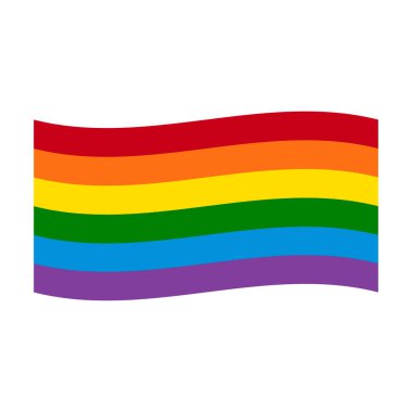 LGBT sembolü. Gey geçit töreni sloganı. Gökkuşağı bayrağı arkaplanı.