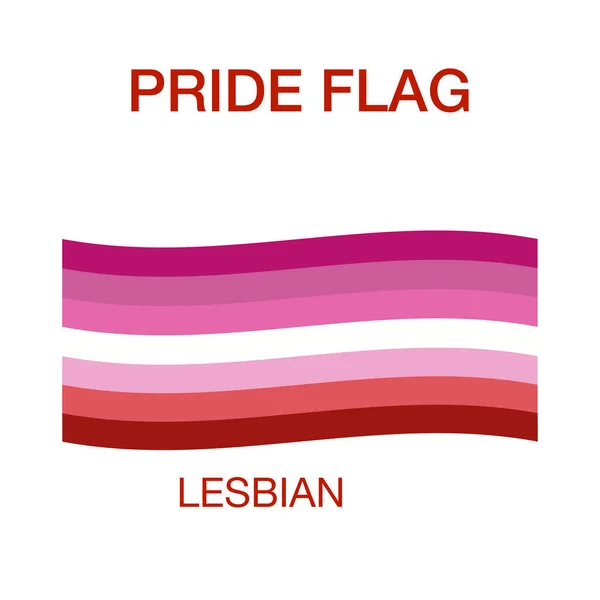 Bandiera lesbica su sfondo bianco. Orgoglio simbolico.Il simbolo ufficiale della comunità — Vettoriale Stock