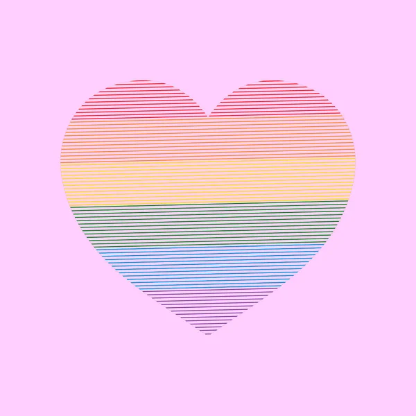 Simbolo LGBT. slogan della parata gay. sfondo bandiera arcobaleno. — Vettoriale Stock