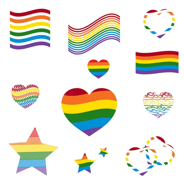 Simbolo LGBT. slogan della parata gay. sfondo bandiera arcobaleno. — Vettoriale Stock