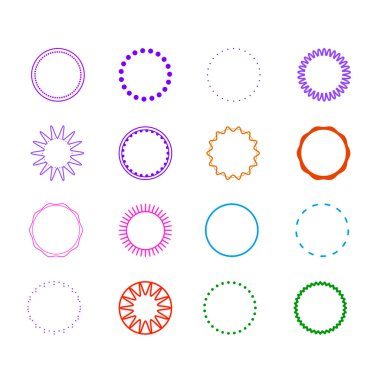 Tasarımınız için Yuvarlak Dekoratif Kenarlık Çerçeveleri. Noktalı çember kavramı