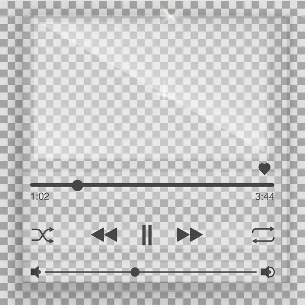 Cam oynatıcı arayüzü, çalma özelliği olan şeffaf pencere