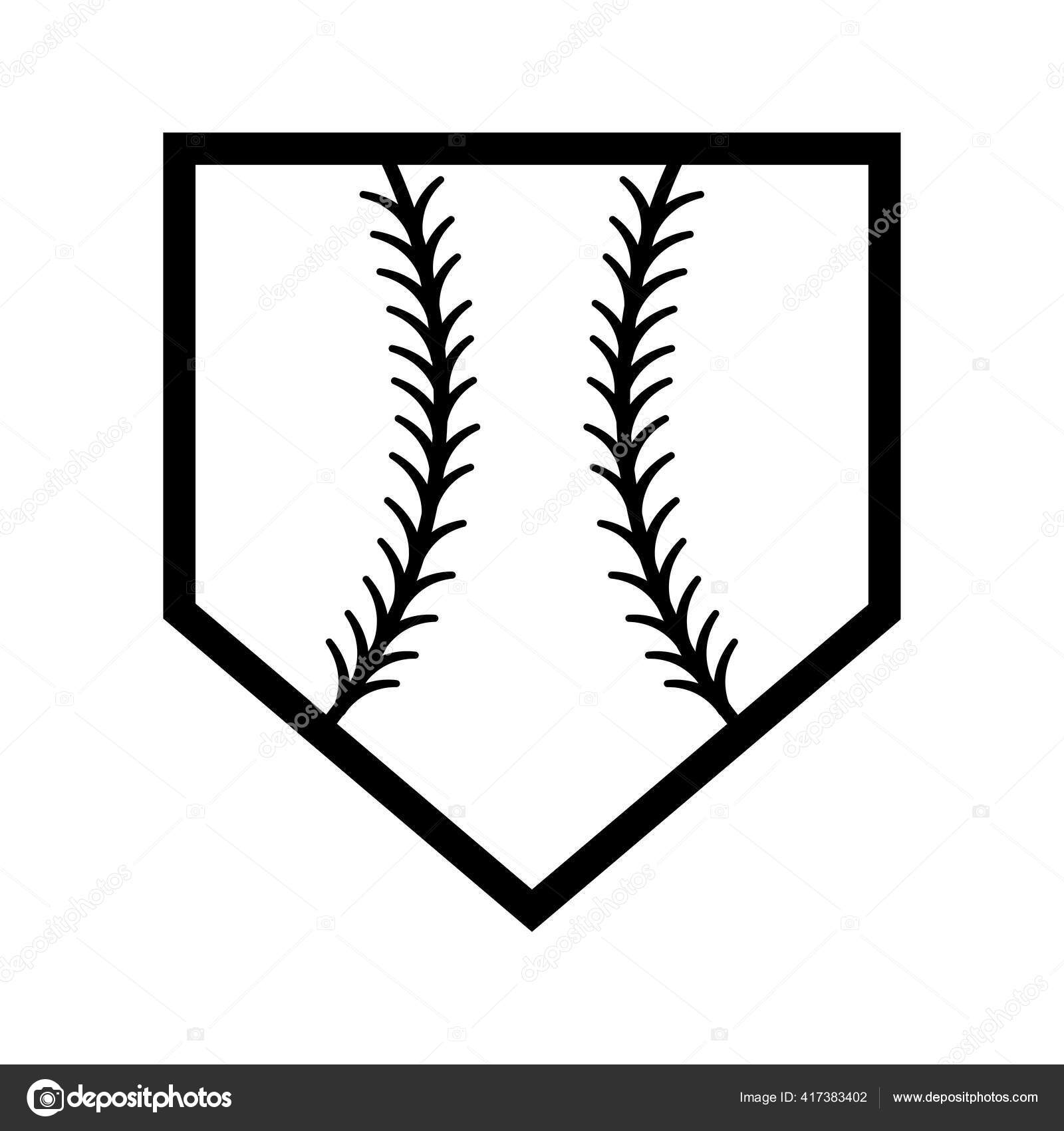 Home plate icon with baseball bats and ball Stock Vector by ©Annakek