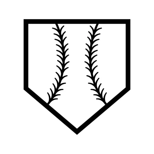 Home Teller-Symbol mit Baseballschlägern und Ball — Stockvektor