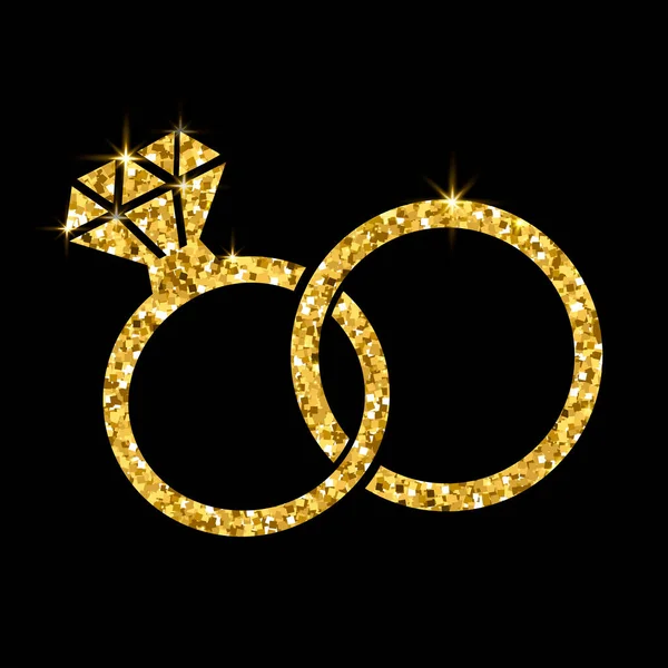 Une alliance. Diamant. Style de design minimaliste moderne Illustration de mariage ou de fiançailles — Image vectorielle