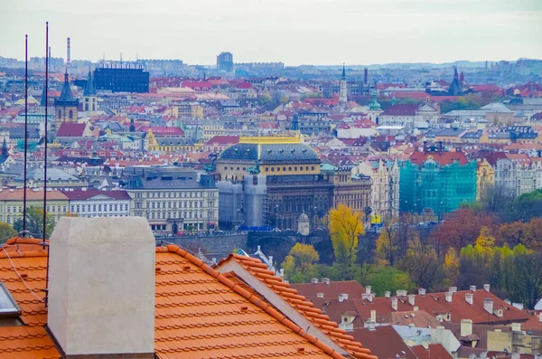 Panorama Pragi - Praga. Widok na miasto z góry — Zdjęcie stockowe