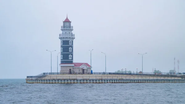 Lighthouse Baikal Harbor Located Banks Mouth Turka River — Stock Photo, Image