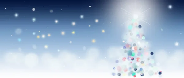 Abstrakter Weihnachtsbaum Auf Defokussiertem Blauen Hintergrund — Stockfoto