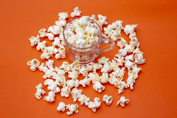 Popcorn Oranžové Barvy Pozadí — Stock fotografie