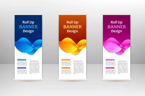 Roll up vertical banner, business design template — Stock Vector