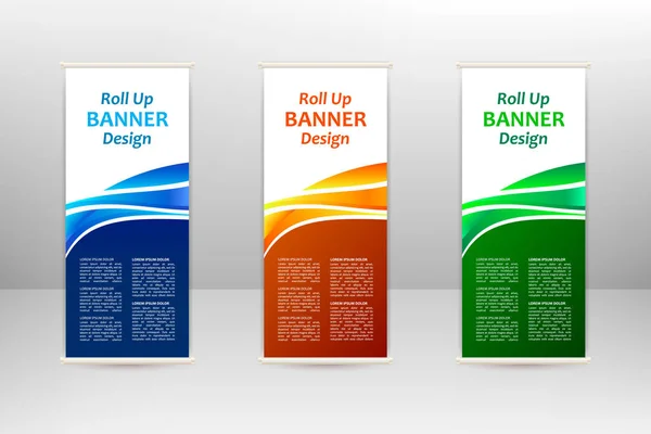 Roll up vertical banner, business design template — Stock Vector