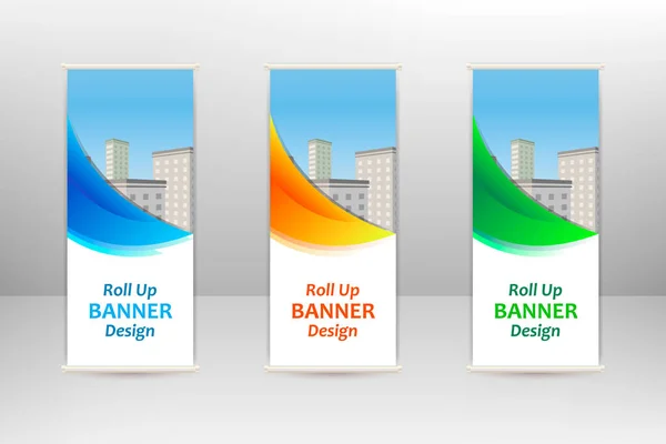 Roll-up vertikale Banner, Business-Design-Vorlage — Stockvektor