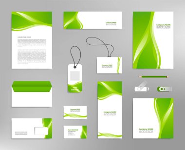 Şirket kimlik tasarım şablonu, şirket markası için iş kırtasiye modeli