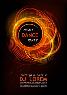 El ilanı, afiş, poster, disko dansı gece kulübü için davetiye tasarımı