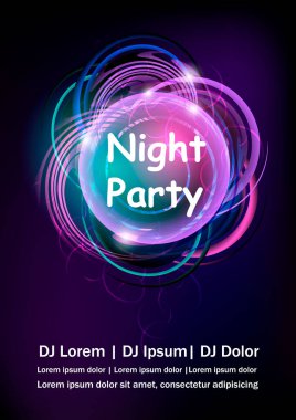 El ilanı, afiş, poster, disko dansı gece kulübü için davetiye tasarımı