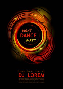El ilanı, afiş, poster, disko dansı gece kulübü için davetiye tasarımı