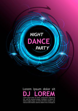 El ilanı, afiş, poster, disko dansı gece kulübü için davetiye tasarımı