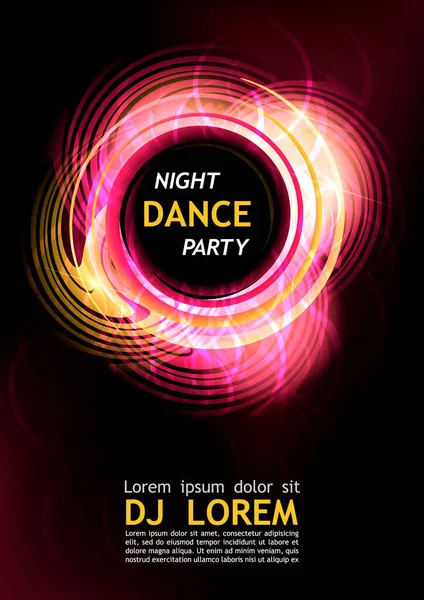 El ilanı, afiş, poster, disko dansı gece kulübü için davetiye tasarımı