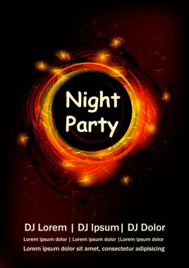 El ilanı, afiş, poster, disko dansı gece kulübü için davetiye tasarımı