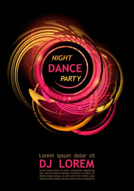 El ilanı, afiş, poster, disko dansı gece kulübü için davetiye tasarımı