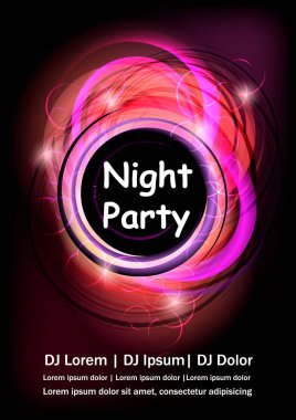 El ilanı, afiş, poster, disko dansı gece kulübü için davetiye tasarımı