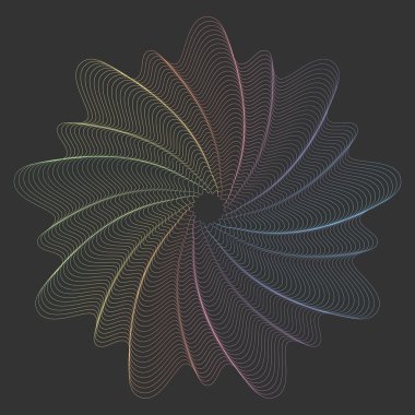 Sertifika, diploma, fiş, para, oyun parası veya diğer güvenlik belgeleri için Guilloche Deseni Rosette.