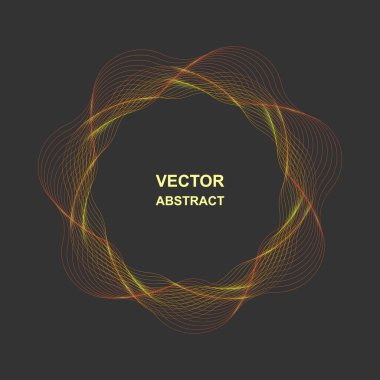 Halka çerçeve sınırı. Soyut Dairesel logo elemanı. Kıvrımlı bir arka plan. Bir çok çizgi çemberi dalgası.