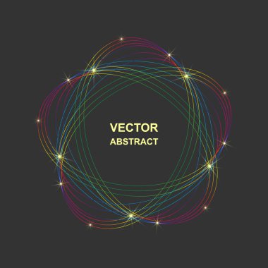Halka çerçeve sınırı. Soyut Dairesel logo elemanı. Kıvrımlı bir arka plan. Bir çok çizgi çemberi dalgası.
