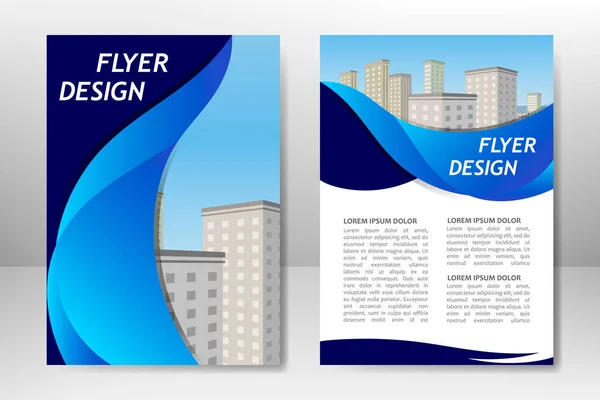İş broşürü, broşür, poster, broşür, kitapçık, sunum, yıllık rapor, dergi kapağı, takım eğitimi için mavi vektör şablonu tasarımı. A4