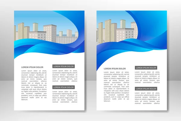 Blauwe Vector Template Ontwerp Voor Zakelijke Brochure Flyer Poster Boekje — Stockvector