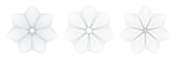 Sertifika, diploma, fiş, para, oyun parası veya diğer güvenlik belgeleri için Guilloche Deseni Rosette.