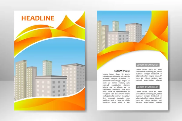 İş broşürü, poster, kitapçık, sunum, yıllık rapor, dergi kapağı, takım eğitimi için broşür tasarımı. A4 vektörü