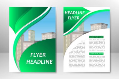 İş broşürü, poster, kitapçık, sunum, yıllık rapor, dergi kapağı, takım eğitimi için broşür tasarımı. A4 vektörü