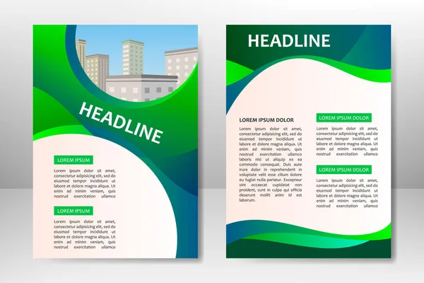 İş broşürü, poster, kitapçık, sunum, yıllık rapor, dergi kapağı, takım eğitimi için broşür tasarımı. A4 vektörü