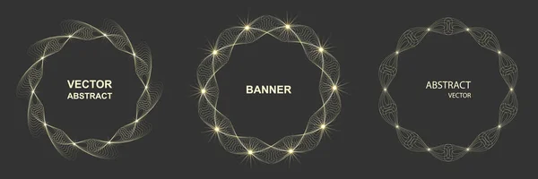 Halka çerçeve sınırı. Soyut Dairesel logo elemanı. Kıvrımlı bir arka plan. Bir çok çizgi çemberi dalgası.