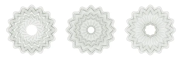 Sertifika, diploma, fiş, para, oyun parası veya diğer güvenlik belgeleri için Guilloche Deseni Rosette.
